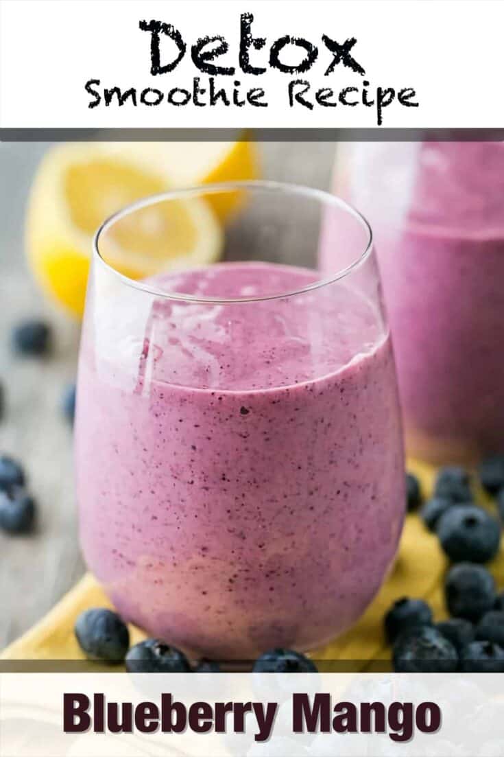 blueberry mango detox smoothie recipe pin