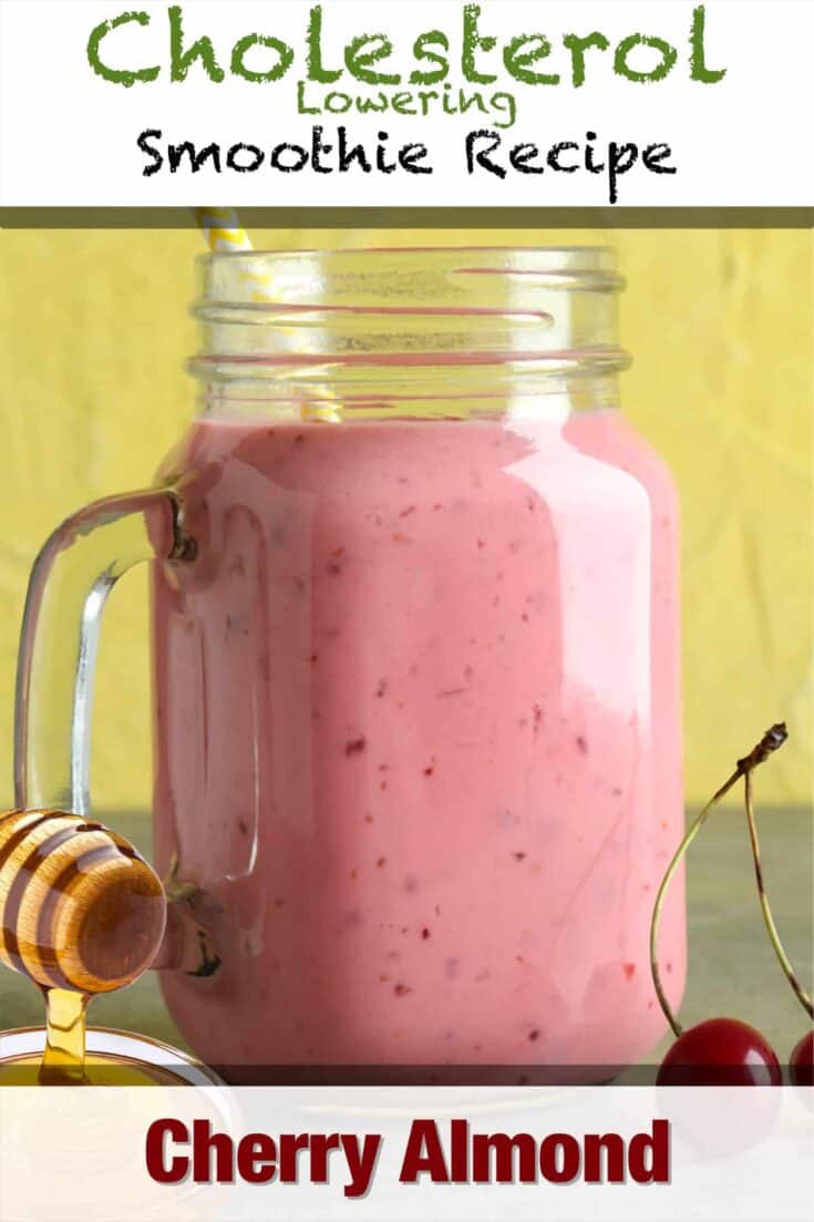 cholesterol lowering cherry almond smoothie recipe pin