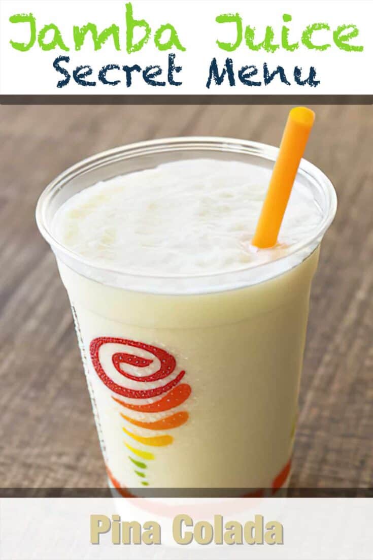 jamba juice secret menu pina colada smoothie recipe pin