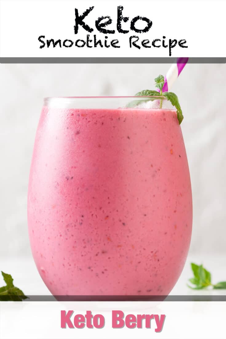 keto berry smoothie recipe pin