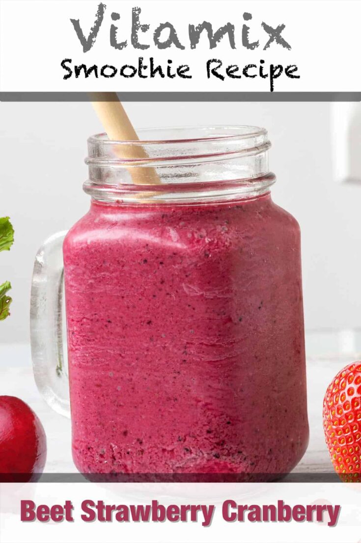 vitamix beet strawberry cranberry smoothie recipe pin