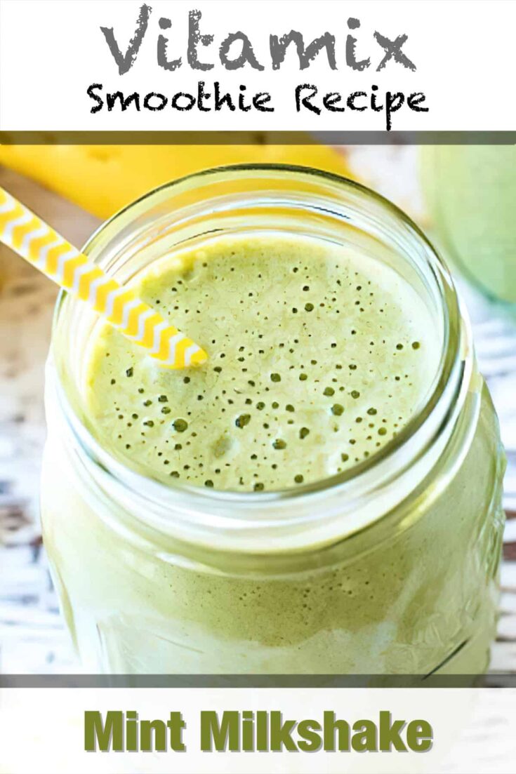 vitamix mint milkshake smoothie recipe pin